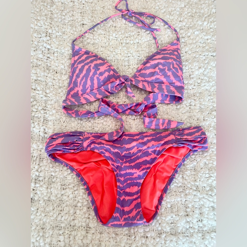 Victoria Secret Swim pink and purple zebra bikini
